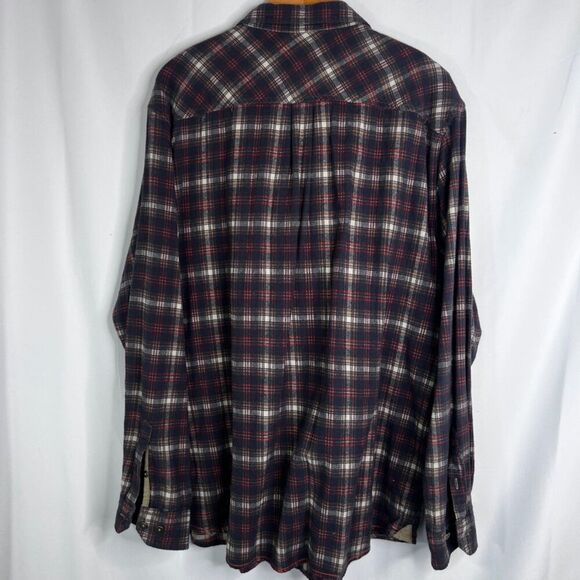 Carbon 2 Cobalt Flannel Plaid Long Sleeve Button Front 100% Cotton Shirt Size XL - Picture 2 of 8